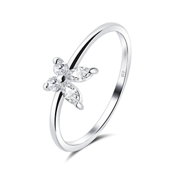 Beautiful butterfly with CZ Silver Ring NSR-3943